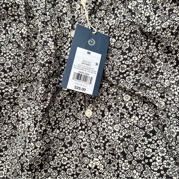 Universal Threads | Black Flora Peasant Blouse Sz M - Picture 6 of 7